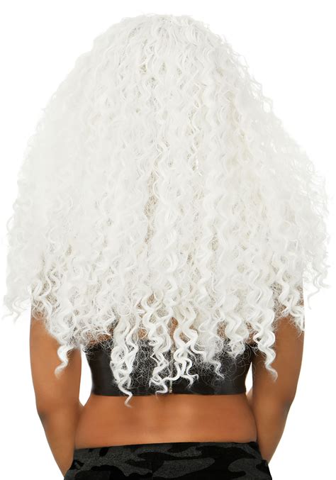 white curly wig long